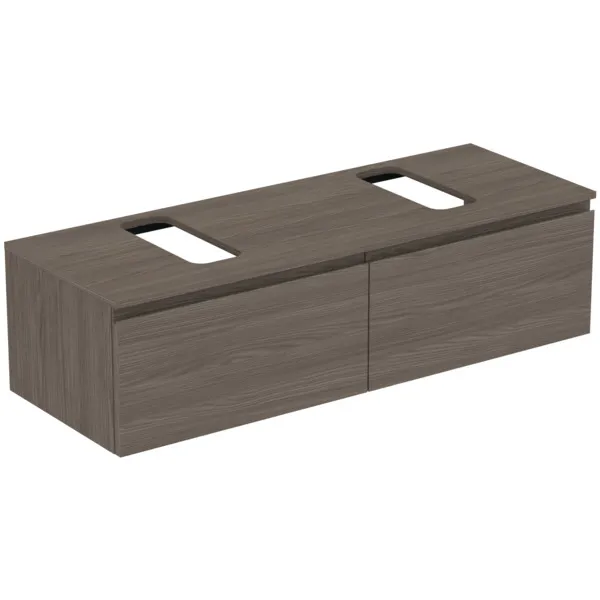Ideal Standard Waschtischunterschrank „Finesse“ 140,2 × 37,8 × 50,5 cm Ulme dunkel Ideal Standard Waschtischunterschrank „Finesse“ 140,2 × 37,8 × 50,5 cm Ulme dunkel