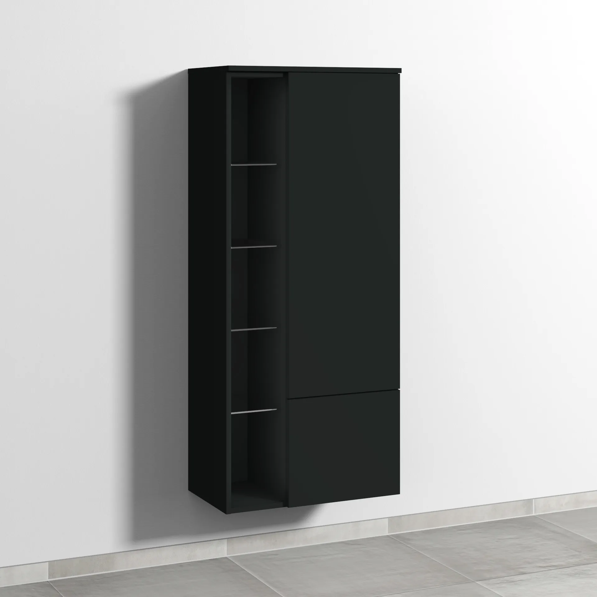Sanipa Stauraumschrank „3way“ 600 × 1360 × 345 mm Anschlag rechts, in Vulkan (matt), Anschlag rechts