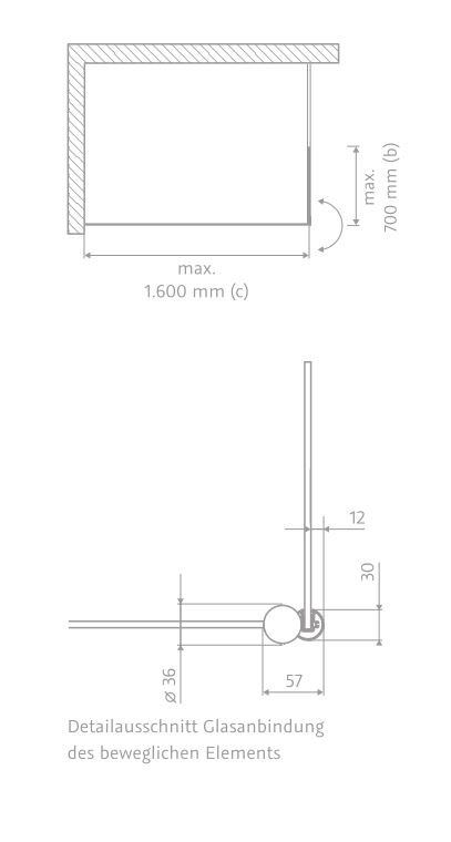HSK Walk-In-Duschkabine Frontelement mit beweglichem Seitenteil „Easy 1“ Glas Klar hell, Profile Alu Silber-matt, B: 900 mm H: 2000 mm T: 350 mm HSK Walk-In-Duschkabine Frontelement mit beweglichem Seitenteil „Easy 1“ Glas Klar hell, Profile Alu Silber-matt, B: 900 mm H: 2000 mm T: 350 mm