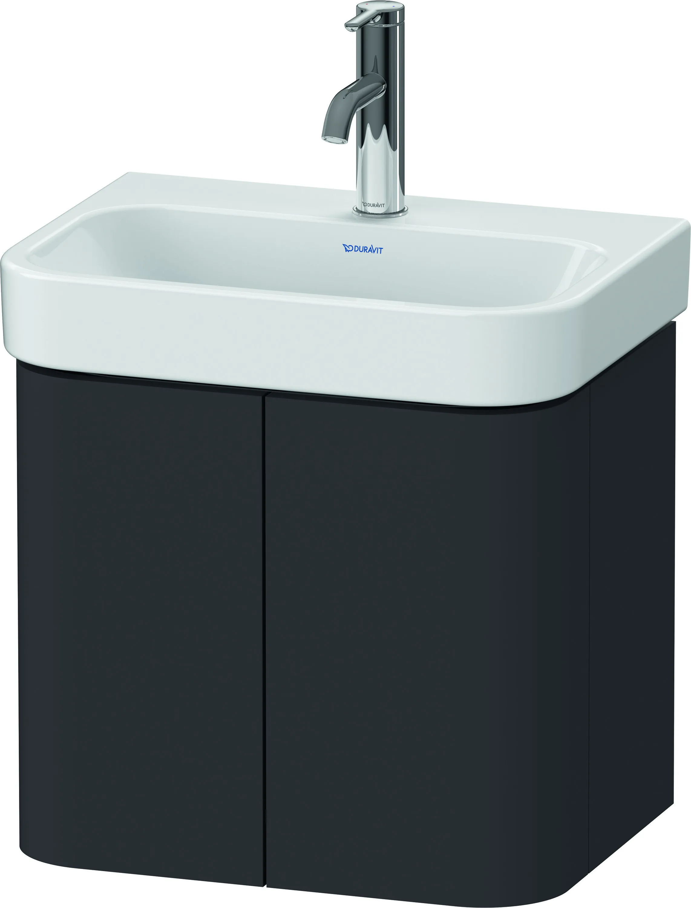 Duravit Waschtischunterschrank wandhängend „Happy D.2 Plus“ 47,5 × 41,5 × 35 cm Graphit Supermatt