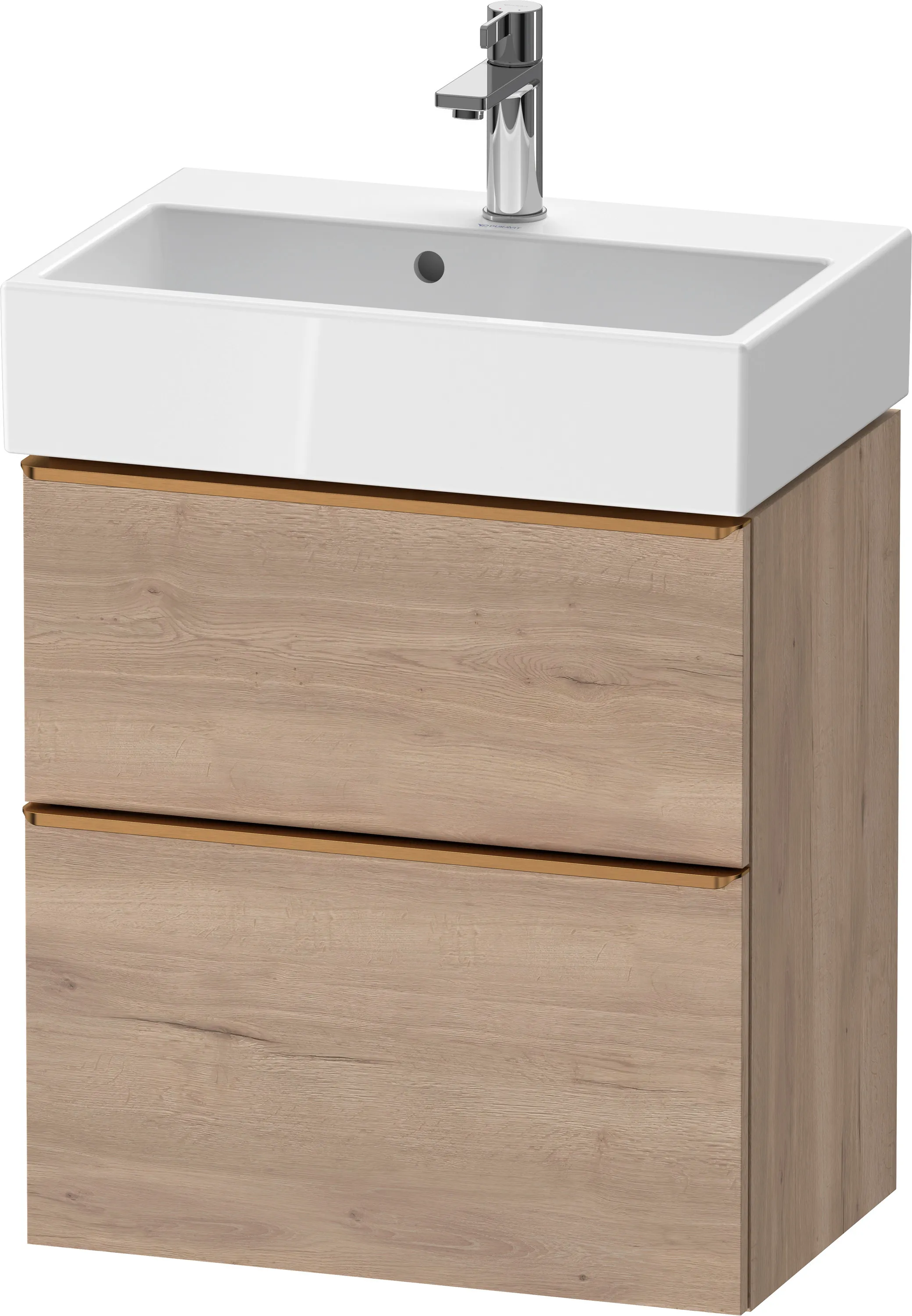 Duravit Waschtischunterschrank wandhängend „D-Neo“ 58,4 × 62,5 × 37,2 cm Eiche Marmoriert