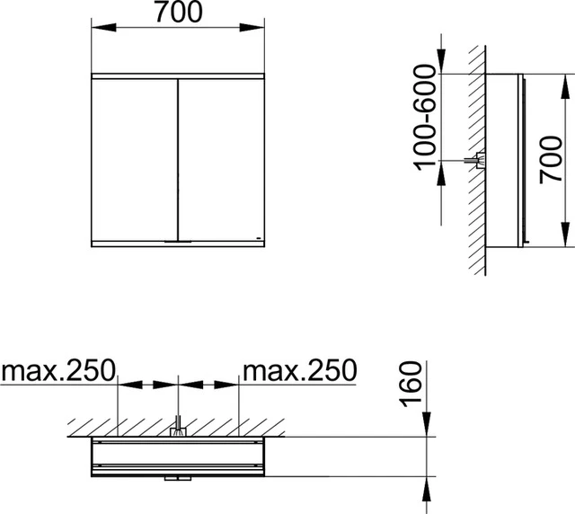 KEUCO Wandvorbau Spiegelschrank 2-türig „Royal Modular 2.0“ in Silber (eloxiert), Aufputz, mit Beleuchtung, mit Steckdosen 700 × 700 × 160 mm KEUCO Wandvorbau Spiegelschrank 2-türig „Royal Modular 2.0“ in Silber (eloxiert), Aufputz, mit Beleuchtung, mit Steckdosen 700 × 700 × 160 mm