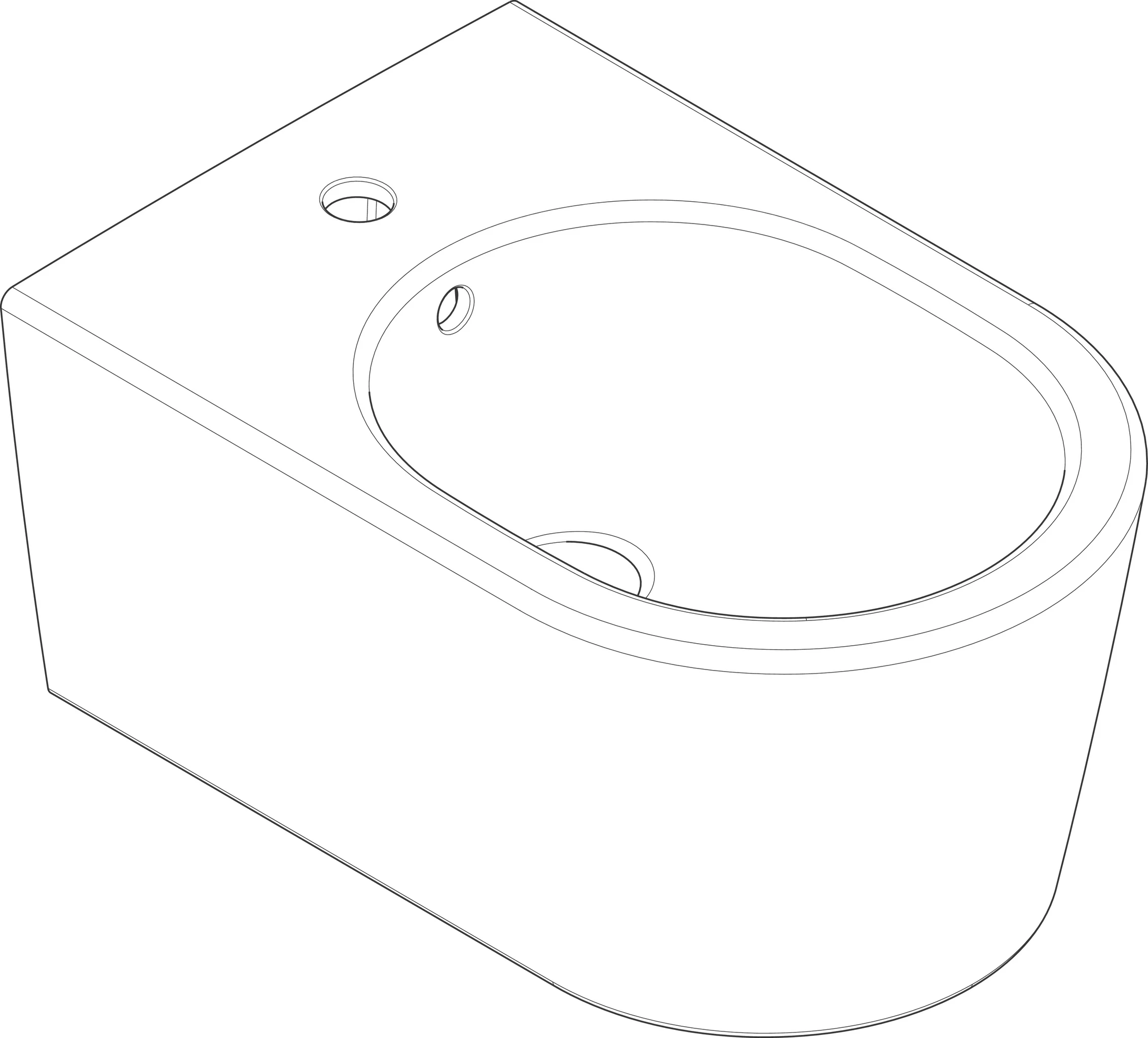 Hansgrohe EluPura S Wandbidet 540 mm, weiß, Keramik, mit Hahnloch und Überlauf