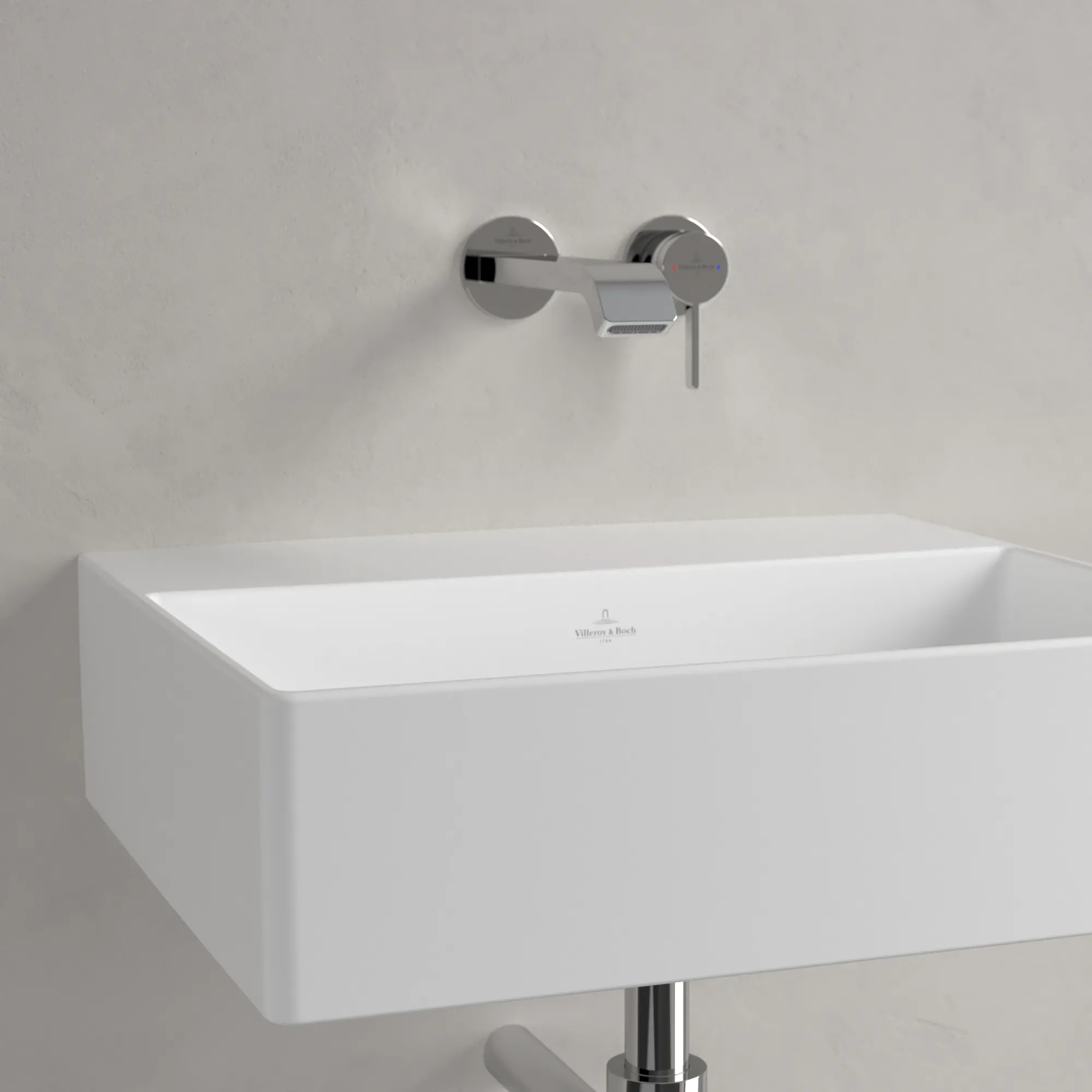 Villeroy & Boch Wandwaschtisch aus TitanCeram „Memento 2.0“ 500 × 420 × 140 mm, ohne Hahnlochbohrung in Stone White