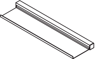 HEWI Ablage pulverbeschichtet in 48,2 × 2,5 × 10,2 cm