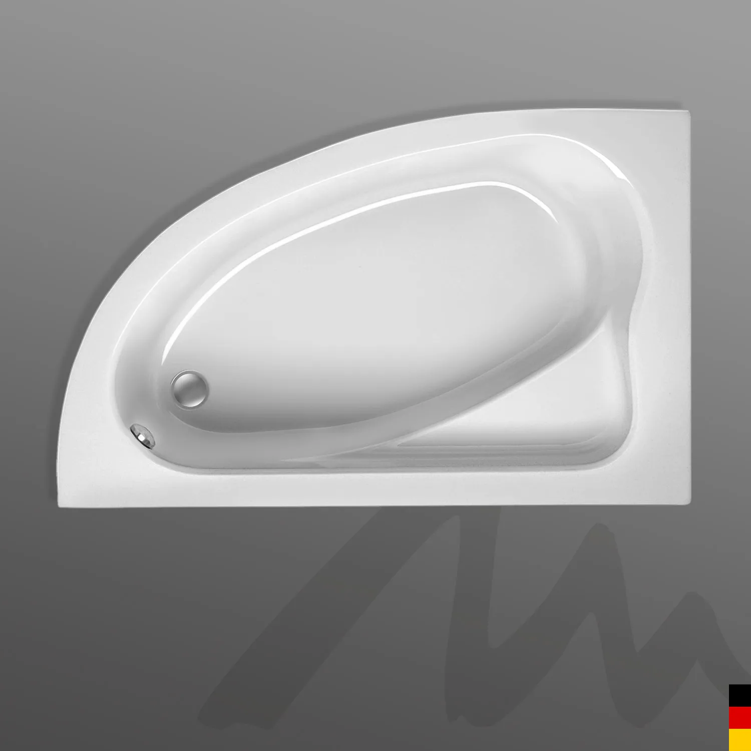 Mauersberger aspera Acryl-Badewanne 170/100 rechts, 1700x1000x470, weiß