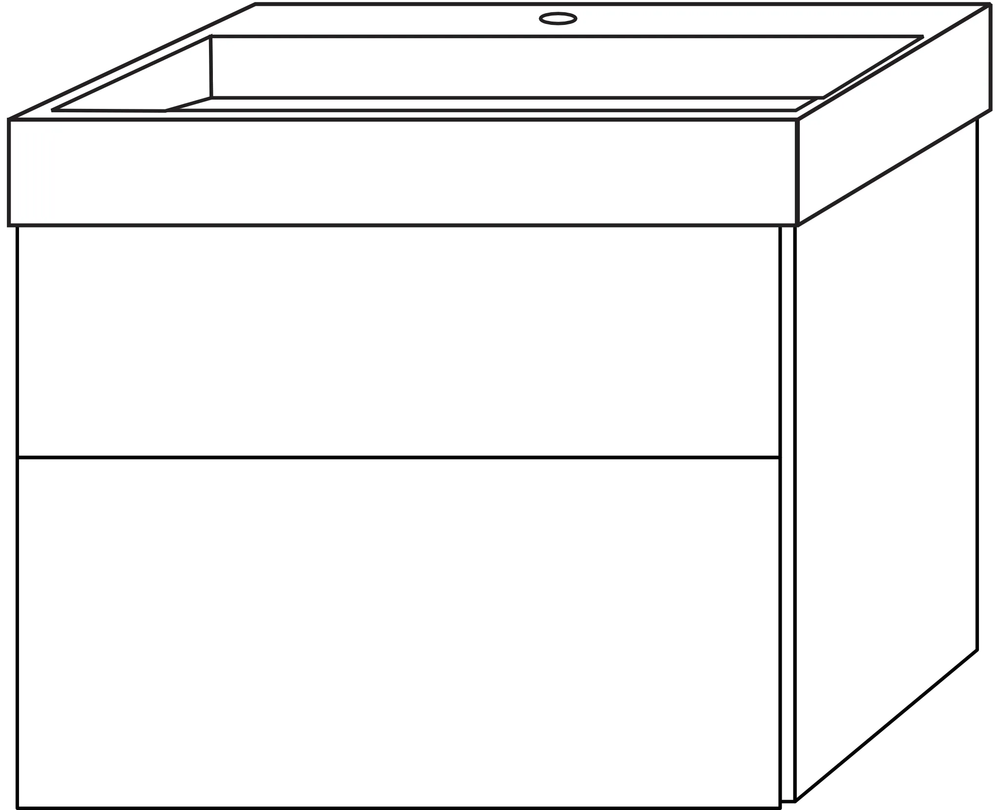 Waschtischunterbau mit Auszügen 3way (BP984) 582x730x442 Graphit-Matt