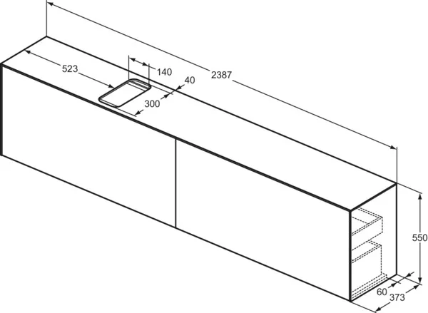 Ideal Standard Waschtischunterschrank „Conca“ 238,7 × 55 × 37,3 cm Weiß matt lackiert