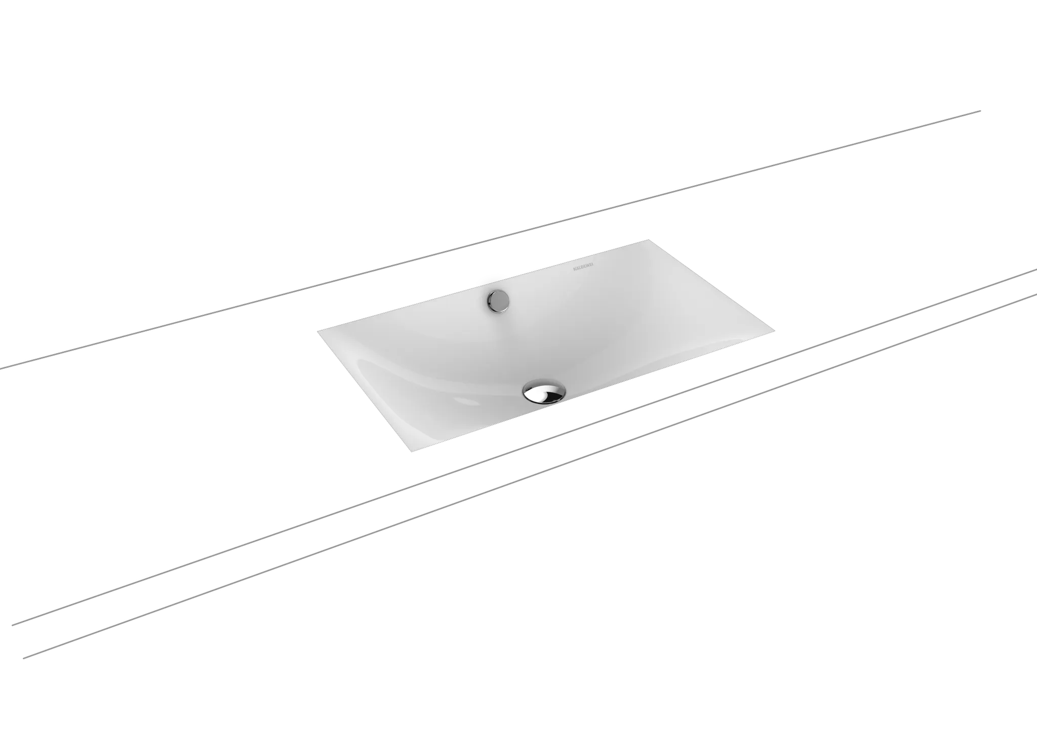 Unterbauwaschtisch „Silenio“ 63,4 × 39,1 cm, ohne Hahnlochbohrung in alpinweiß, mit Perl-Effekt