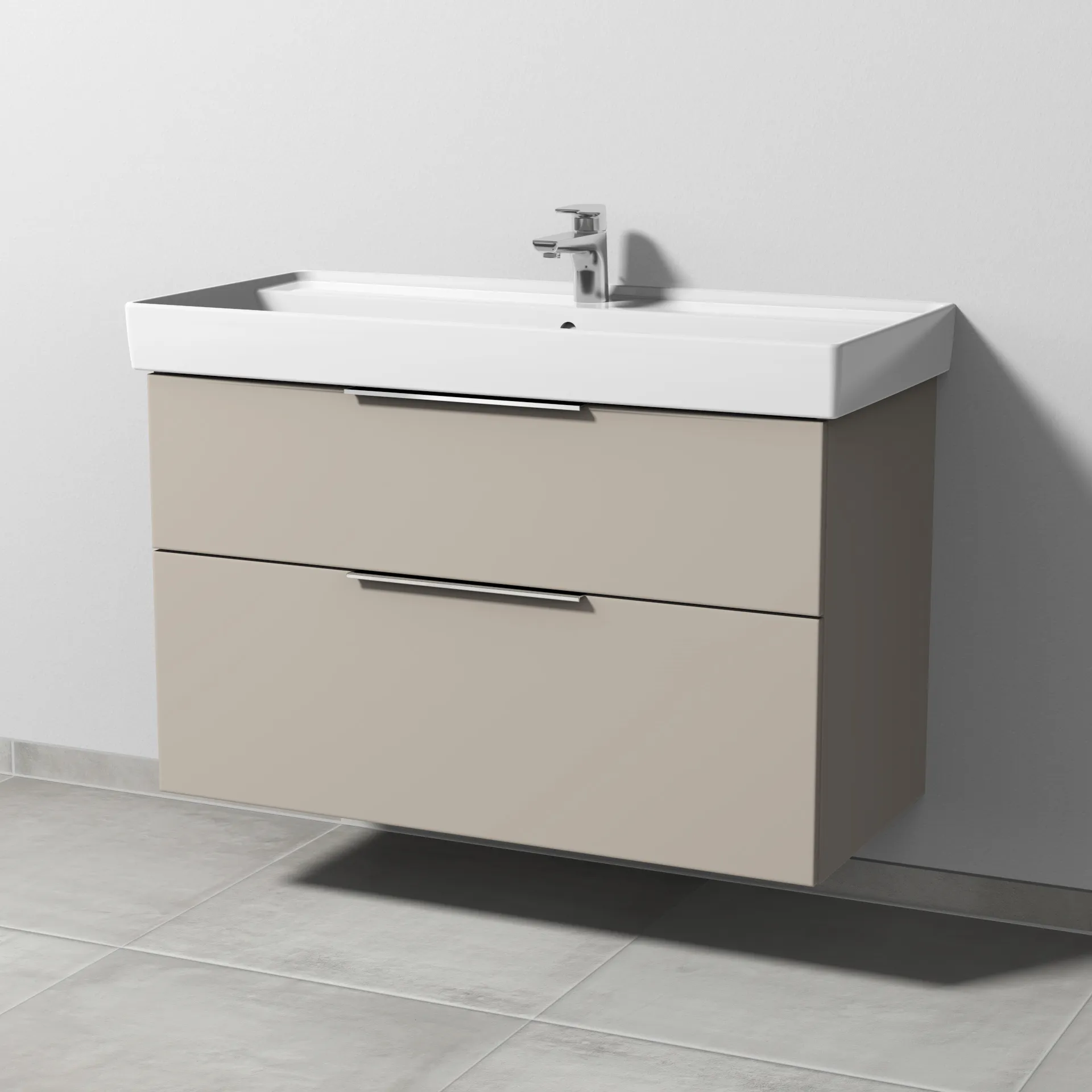 Sanipa Waschtischunterschrank „3way“ passend zu Keramik-Waschtische Collaro von Villeroy & Boch 950 × 588 × 447 mm in Kaschmir (matt)