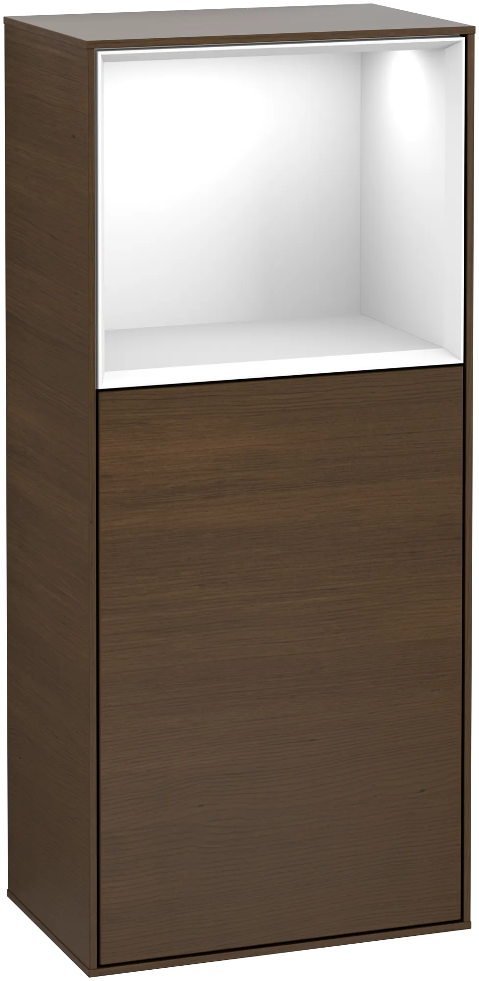 Villeroy & Boch Finion Seitenschrank G50 418x936x270mm Walnut Veneer / Glossy White