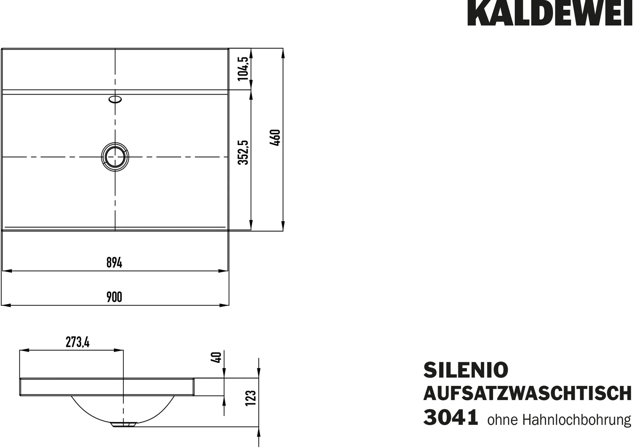 Aufsatzwaschtisch „Silenio“ 90 × 46 cm, ohne Hahnlochbohrung in pergamon, mit Perl-Effekt