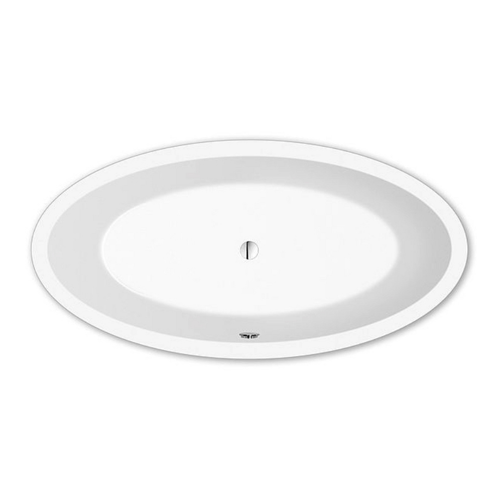 repaBAD Badewanne „Ferrara“ freistehend oval 190 × 95 cm, Mittelablauf in Weiß