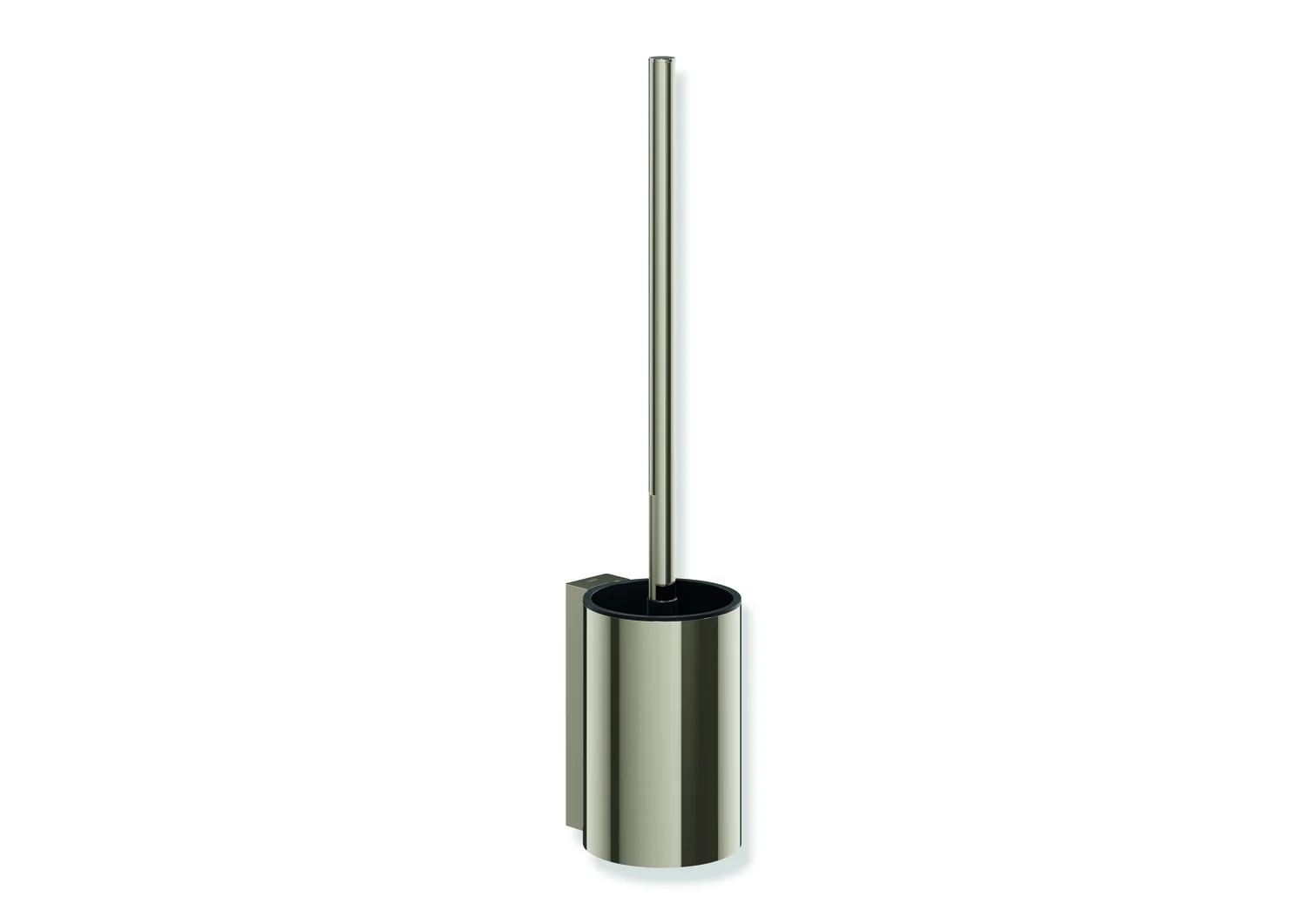 HEWI WC-Bürstengarnitur System 900, PVD nickel glänzend, Wandmontage, 440 mm hoch, 89 mm breit, 109 mm tief
