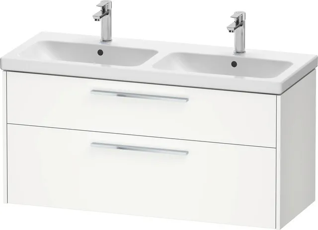 Duravit Waschtischunterschrank für Doppelwaschtisch Wandhängend „D-Code“ 118,4 × 55,5 × 46 cm in Beton Matt