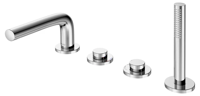 KEUCO EDITION 400 Vierloch-Wannenmischer Wannenrand 4-Loch Ausladung 220 mm Schwarzchrom gebürstet KEUCO EDITION 400 Vierloch-Wannenmischer Wannenrand 4-Loch Ausladung 220 mm Schwarzchrom gebürstet
