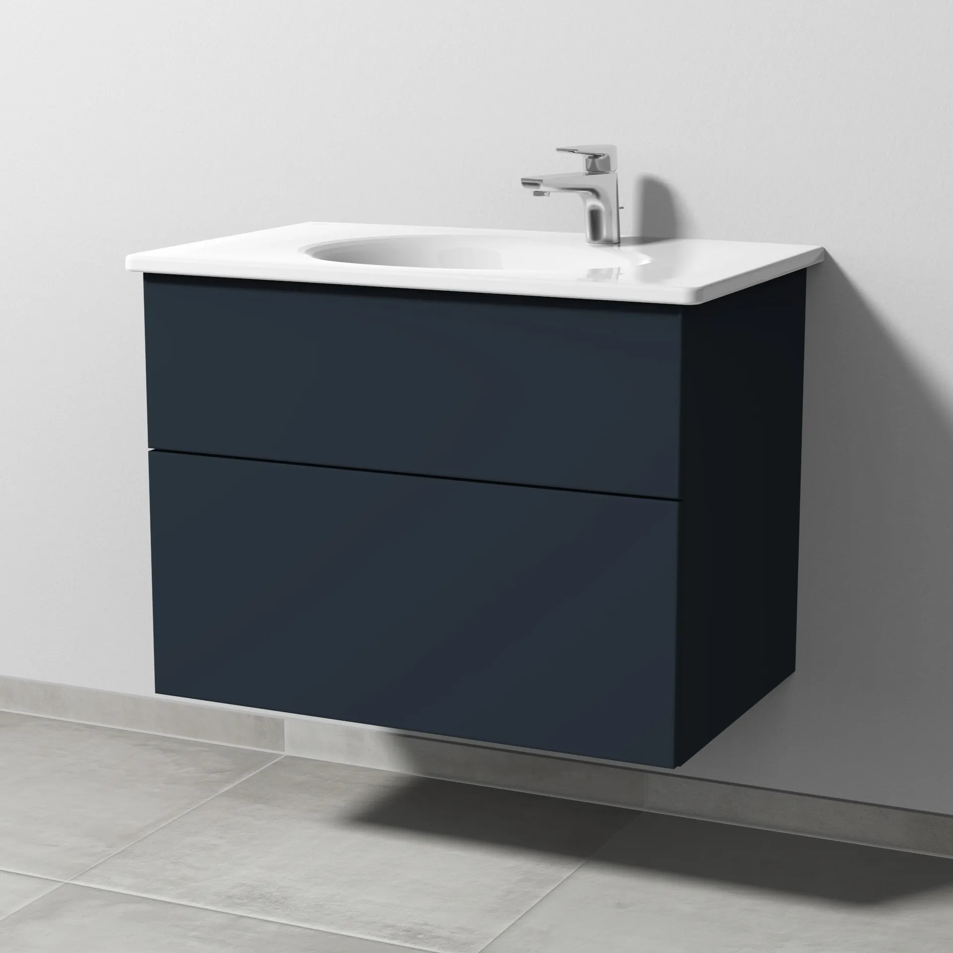 Sanipa Waschtischunterschrank „3way“ passend zu Keramik-Waschtische Antao von Villeroy & Boch 755 × 588 × 482 mm in Marine (matt)