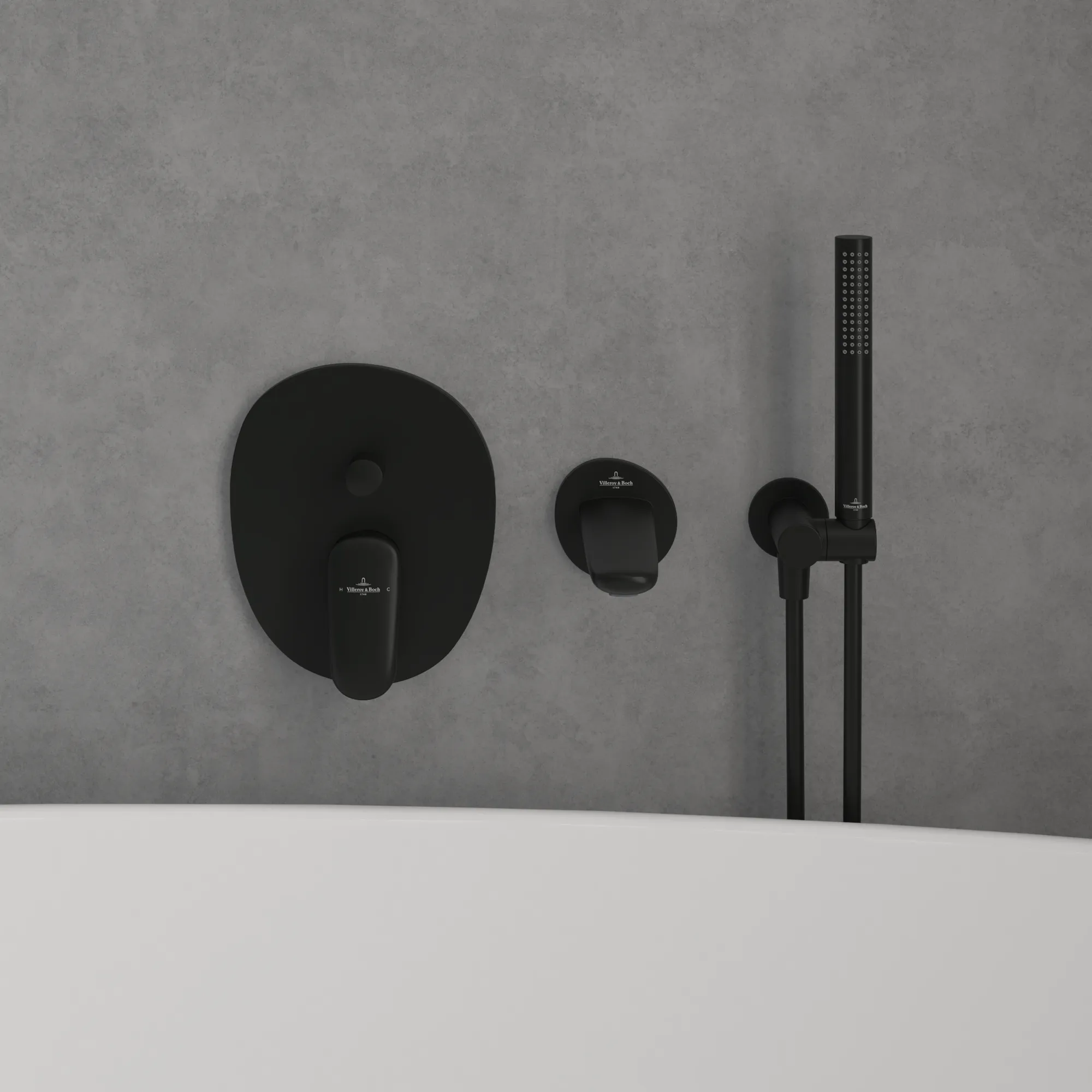 Villeroy & Boch Antao Unterputz-Einhebel-Armatur, rund, Matt Black, 184x221x57 mm Villeroy & Boch Antao Unterputz-Einhebel-Armatur, rund, Matt Black, 184x221x57 mm