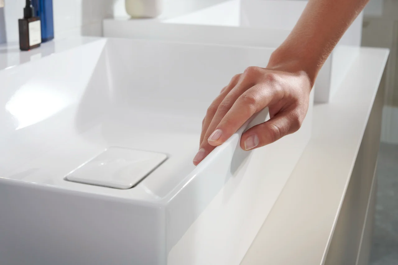 Hansgrohe Xevolos E Aufsatzwaschtisch, Keramik, weiß, 600x480 mm, 140 mm Höhe, ohne Hahnloch und Überlauf