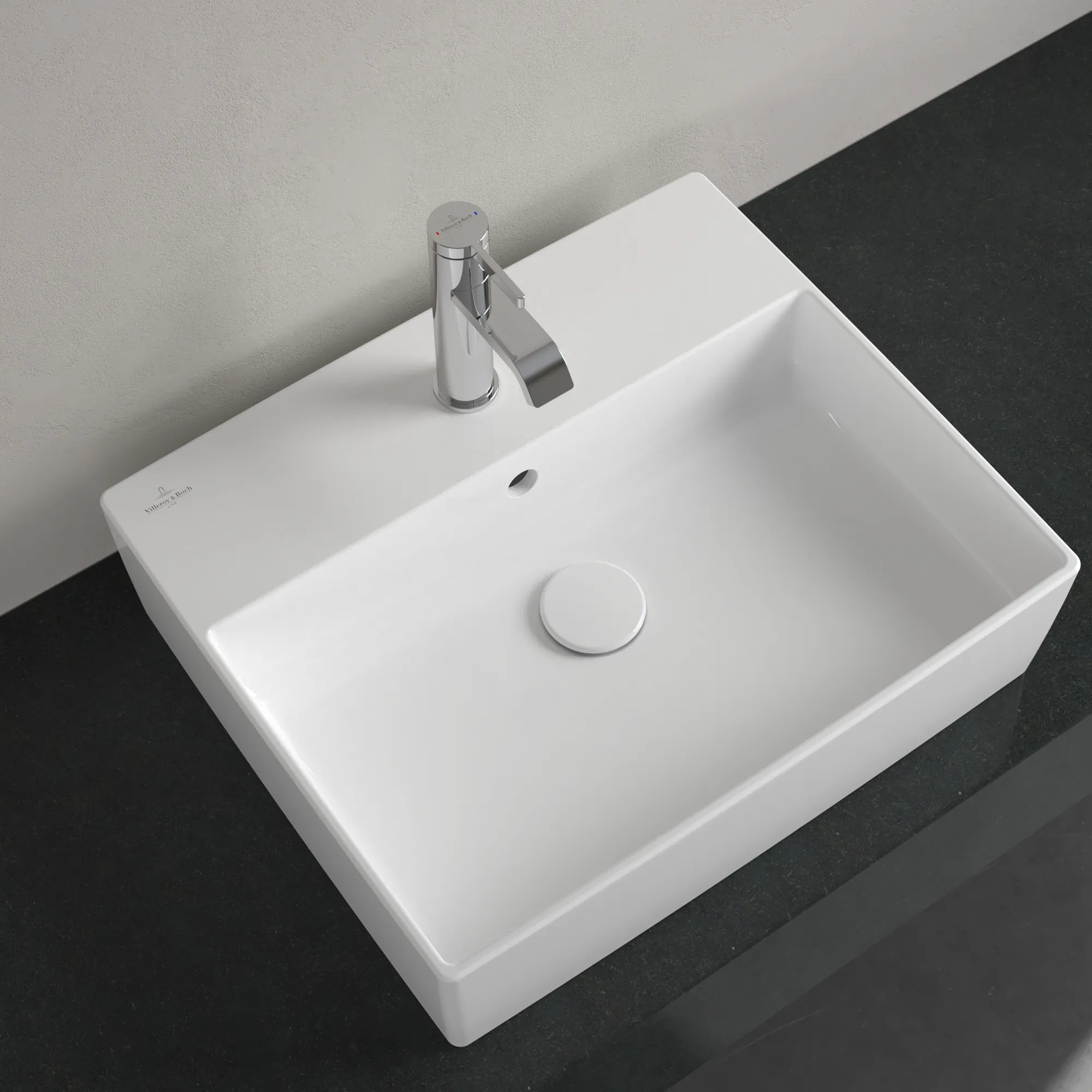 Villeroy & Boch Aufsatzwaschtisch aus TitanCeram „Memento 2.0“ 498 × 420 × 139 mm, mit Hahnlochbohrung, Hahnlochposition mittig in Weiß Alpin Villeroy & Boch Aufsatzwaschtisch aus TitanCeram „Memento 2.0“ 498 × 420 × 139 mm, mit Hahnlochbohrung, Hahnlochposition mittig in Weiß Alpin