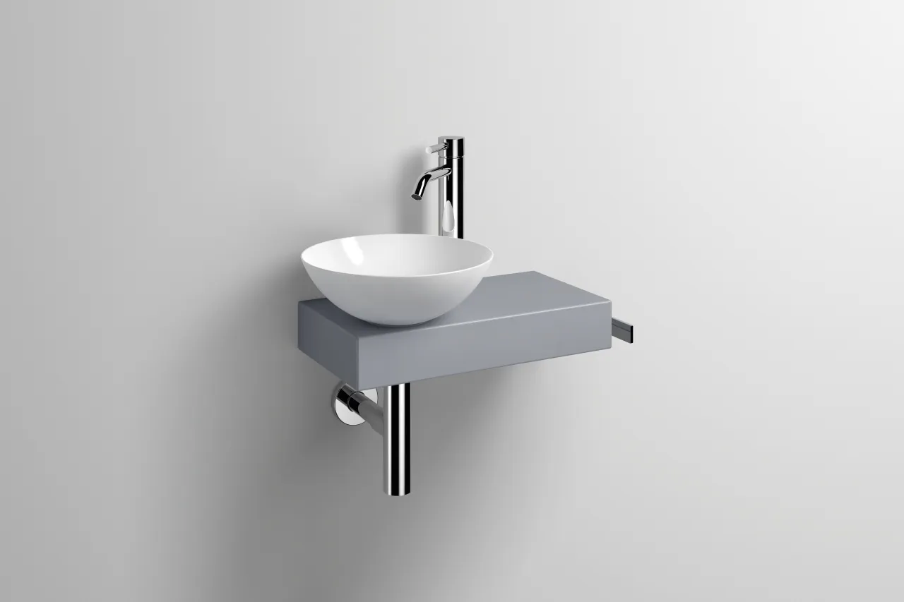 Alape Waschplatz „PN-Serie“ 320 × 597 mm in Nordic Matt, links