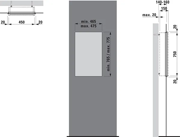 Einbaurahmenset FRAME 25 passend zu Spiegelschrank H408301/2