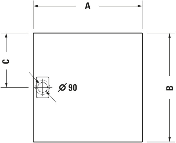 Duravit quadrat Duschwanne „Stonetto“ 90 × 90 cm in Beton Matt