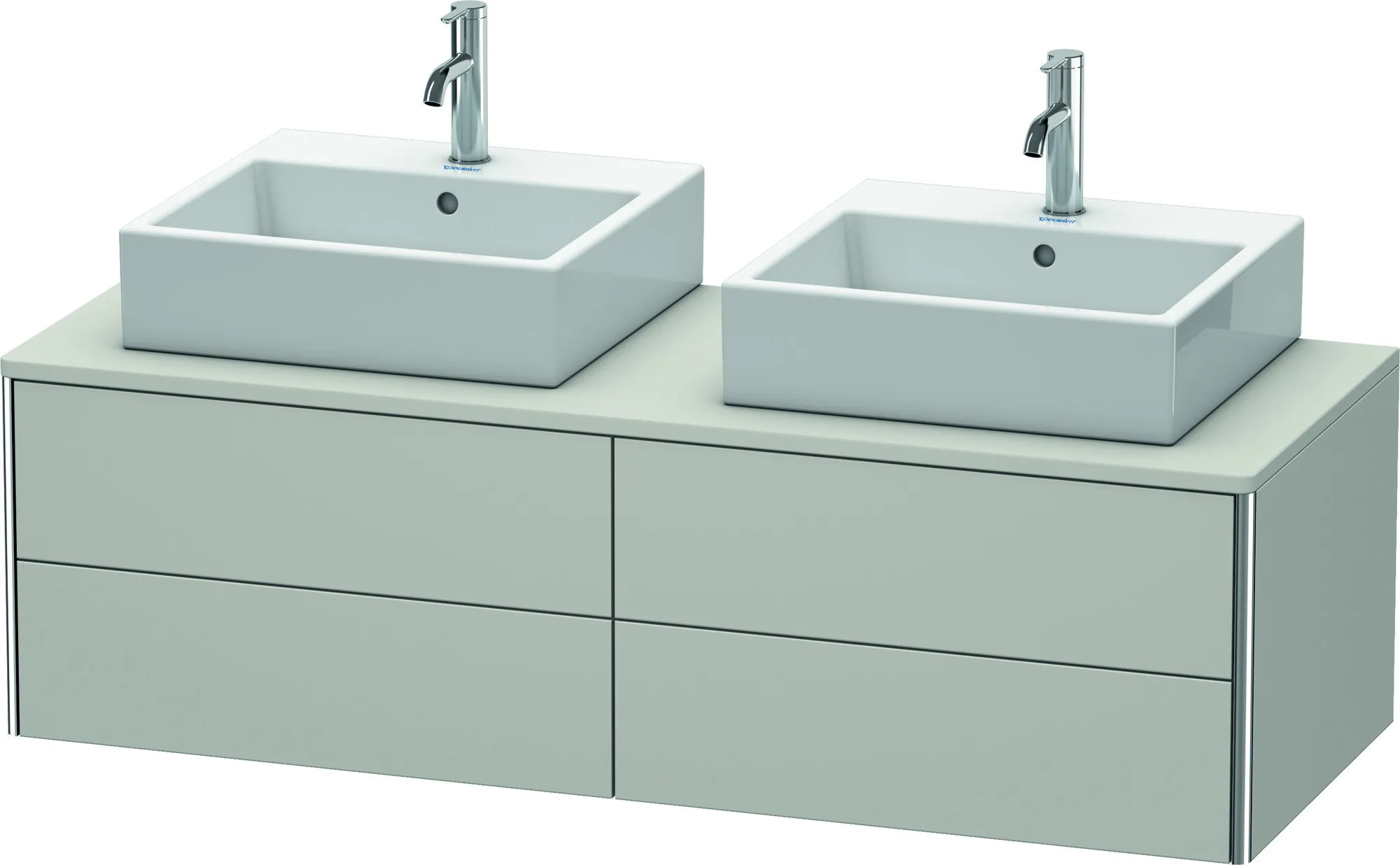 Duravit Waschtischunterschrank wandhängend „XSquare“ 140 × 40 × 54,8 cm Betongrau Matt