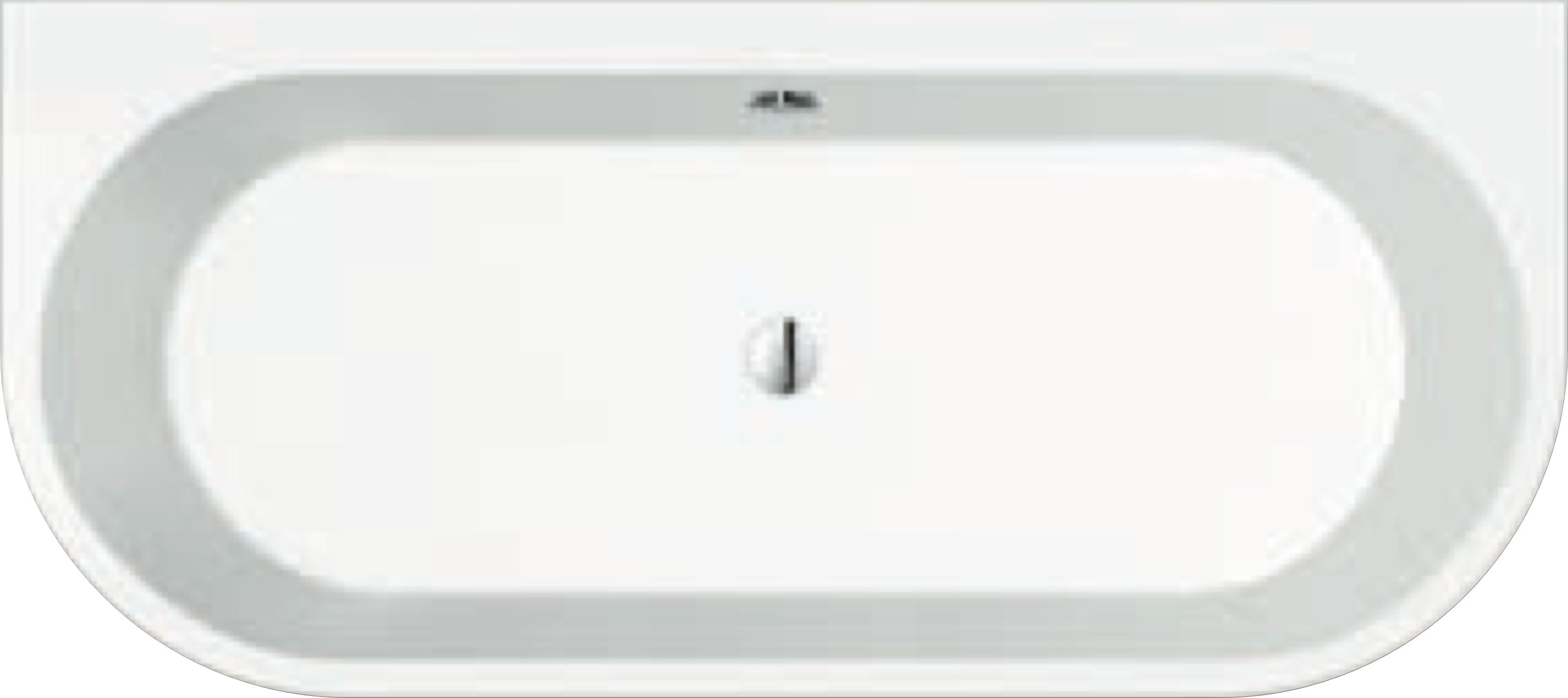 repaBAD Badewanne „Livorno Oval“ vorwand oval 180 × 80 cm, mittig, Mittelablauf in Weiß