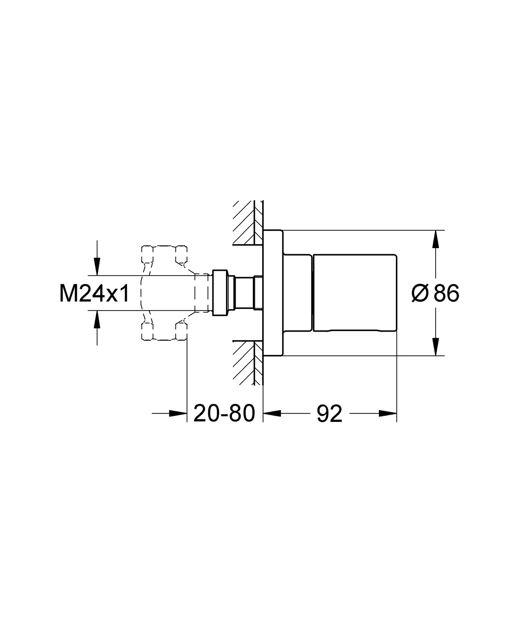 Grohe Grohtherm 3000 Cosmopolitan UP-Ventil Oberbau, 19470, chrom Grohe Grohtherm 3000 Cosmopolitan UP-Ventil Oberbau, 19470, chrom
