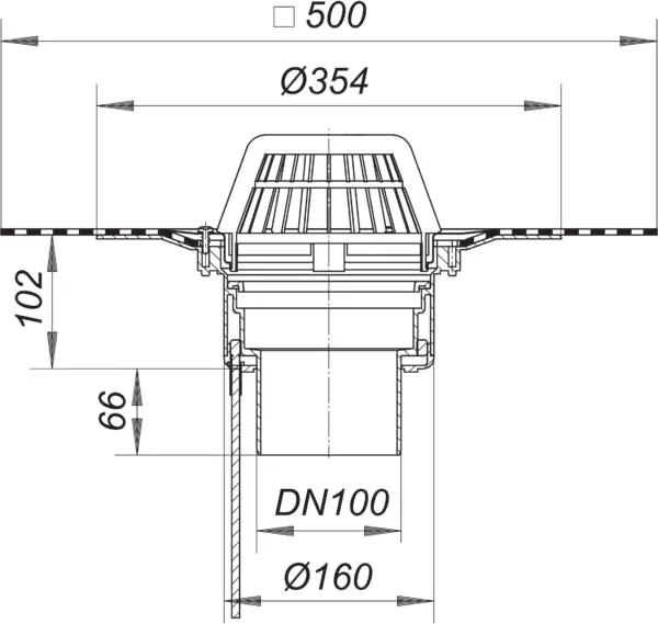 Dachablauf 62 H DallBit, beheizt, DN 100 Dachablauf 62 H DallBit, beheizt, DN 100