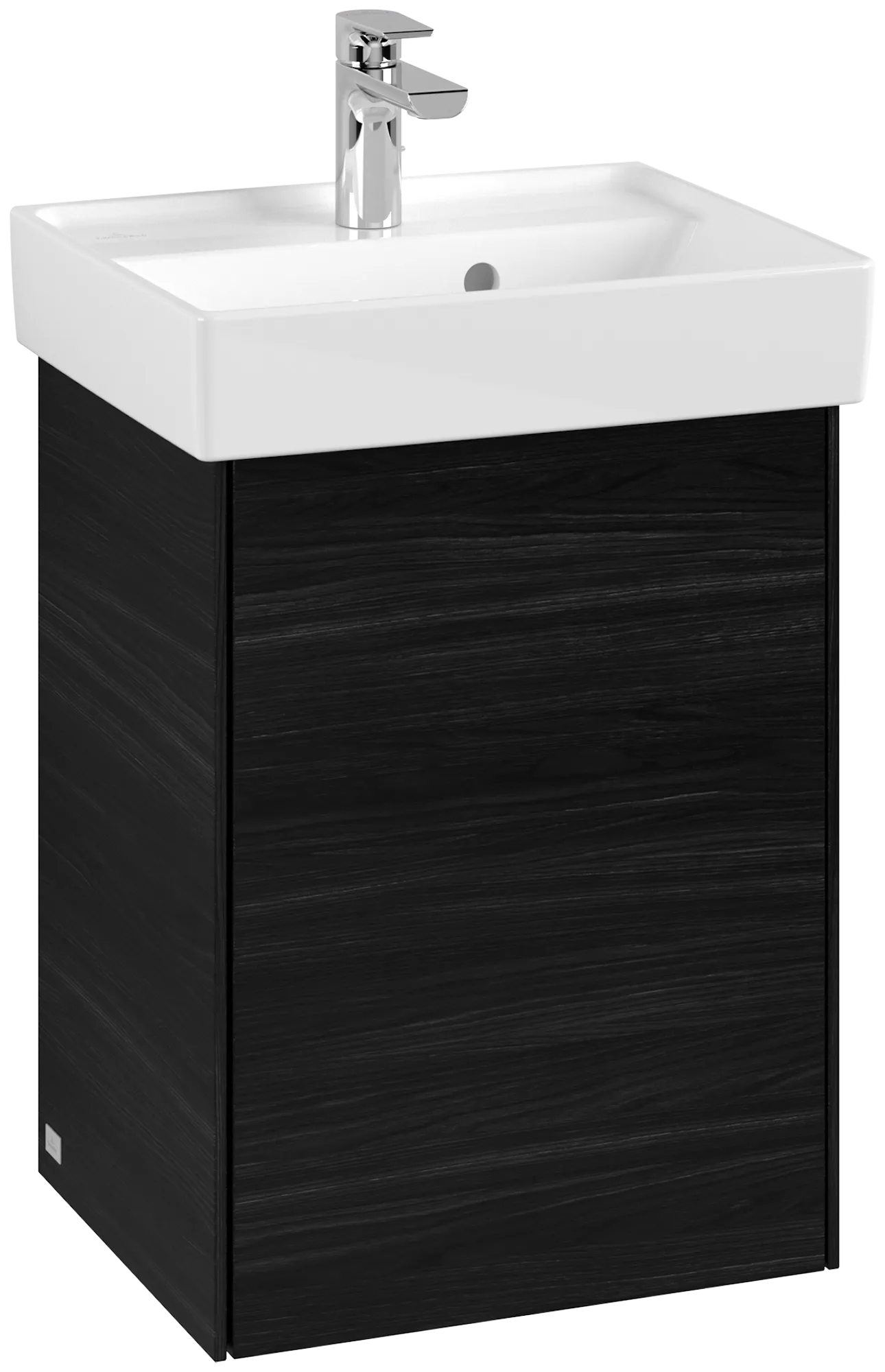 Villeroy & Boch Waschtischunterschrank mit Tür „Collaro“ 410 × 546 × 344 mm Black Oak, für Becken mittig, Anschlag rechts, ohne Beleuchtung Villeroy & Boch Waschtischunterschrank mit Tür „Collaro“ 410 × 546 × 344 mm Black Oak, für Becken mittig, Anschlag rechts, ohne Beleuchtung
