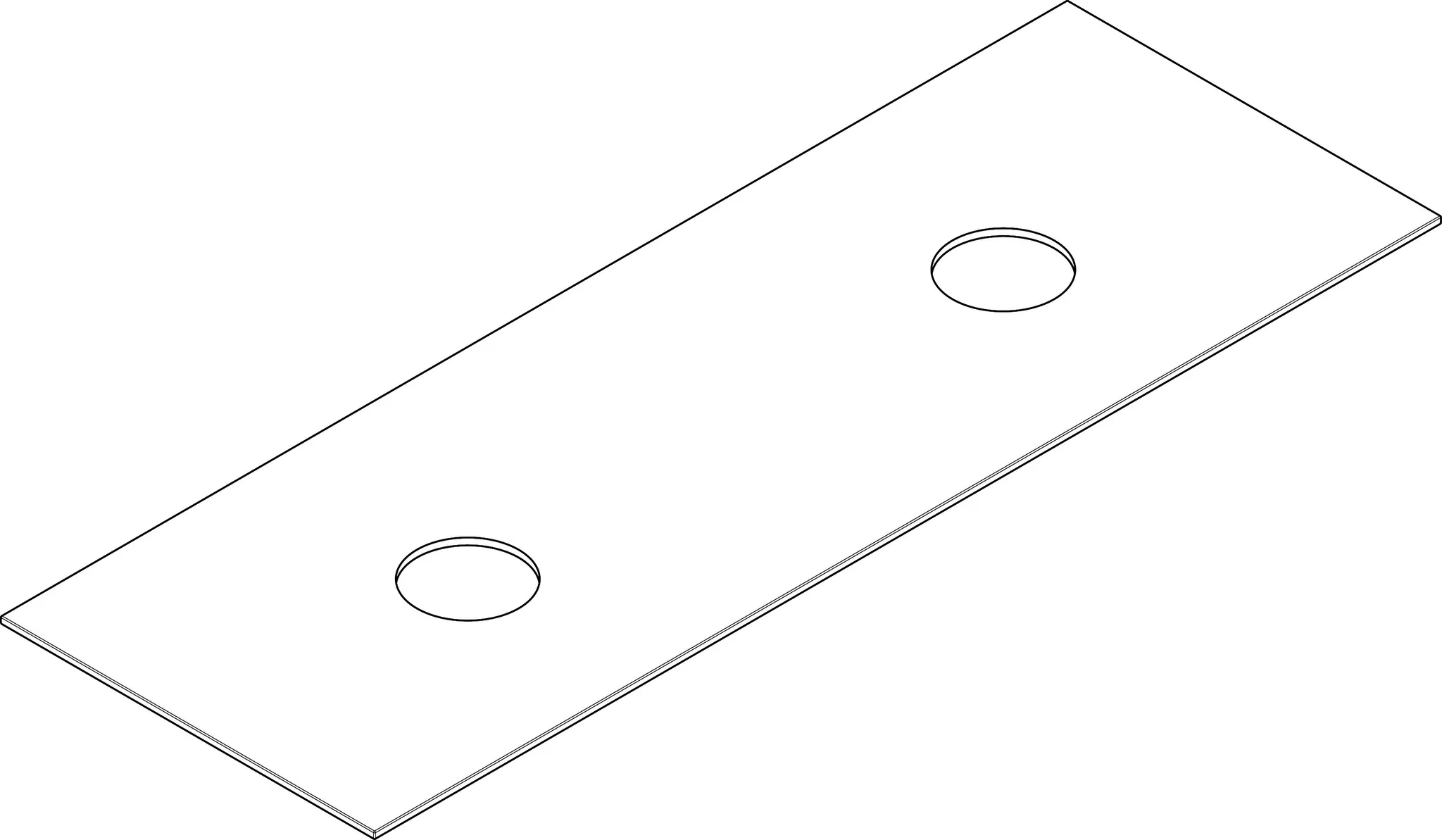Xevolos E Konsole 1570/550 mit 2 Ausschnitten für Aufsatzwaschtisch ohne Hahnloch, Mattweiß
