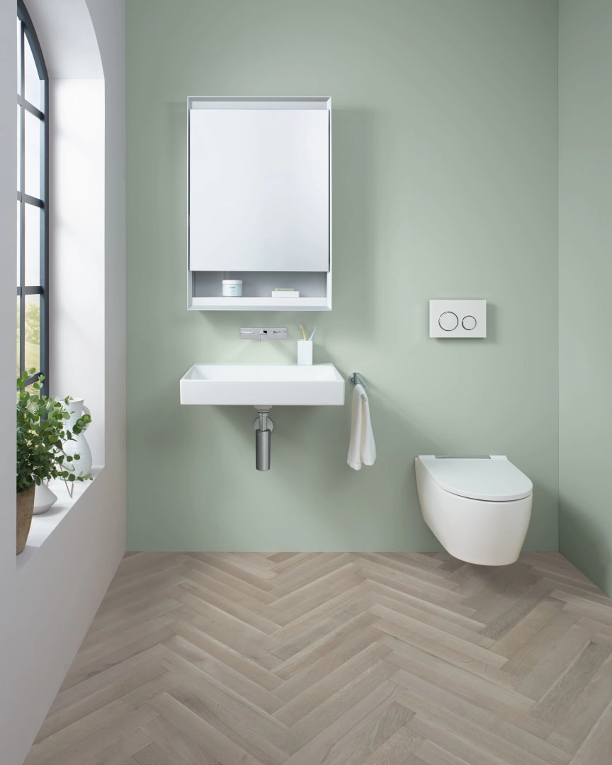 Geberit Wand-Tiefspül-WC Set TurboFlush mit WC-Sitz „One“ geschlossene Form 540 mm in weiß matt, mit KeraTect®, ohne Spülrand Geberit Wand-Tiefspül-WC Set TurboFlush mit WC-Sitz „One“ geschlossene Form 540 mm in weiß matt, mit KeraTect®, ohne Spülrand