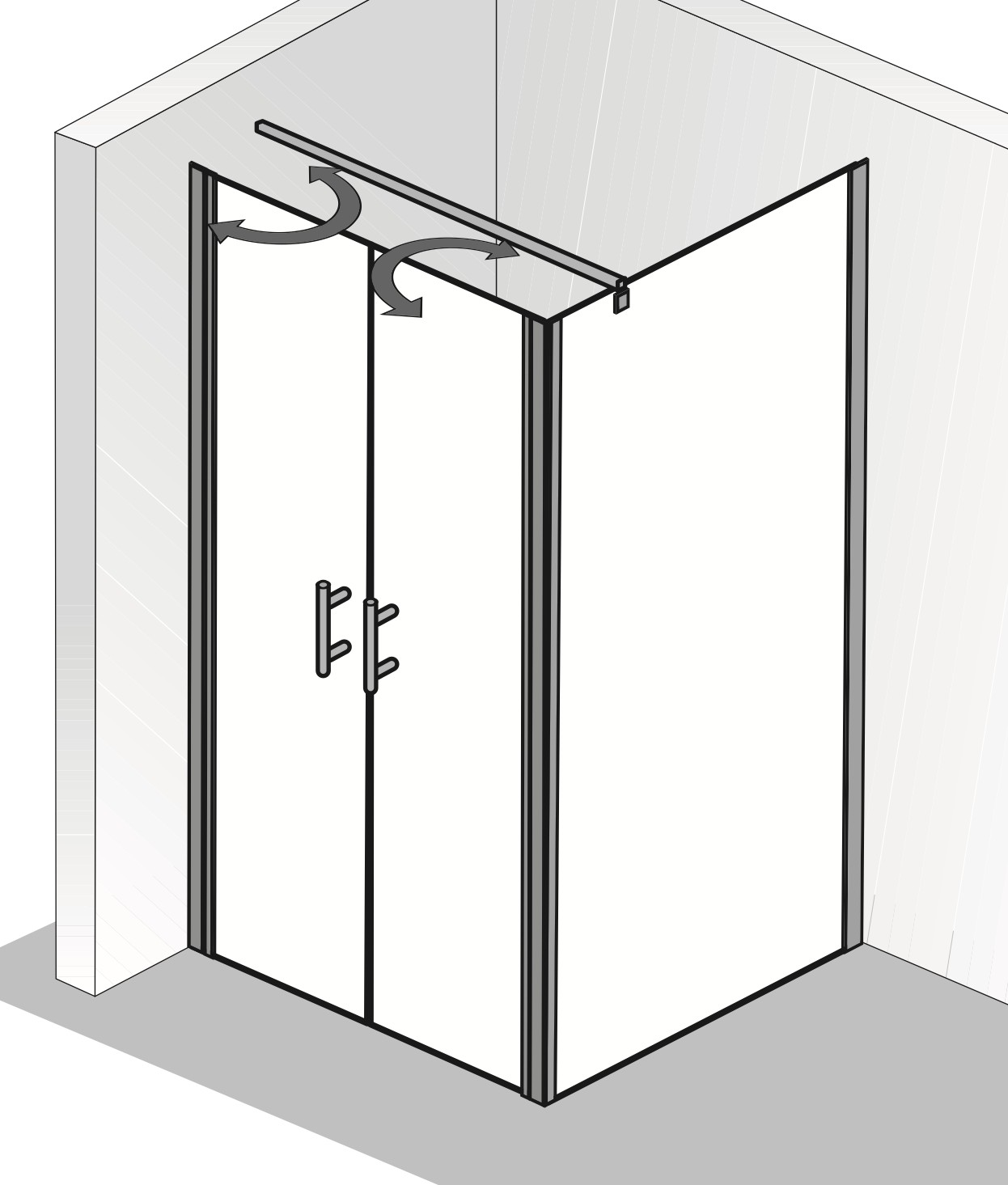 HSK gerahmte Seitenwand für Pendeltür „Favorit Nova“ Glas Mattierung mittig (65 cm), Profile Alu Silber-matt, für 900 mm, H: 1950 mm HSK gerahmte Seitenwand für Pendeltür „Favorit Nova“ Glas Mattierung mittig (65 cm), Profile Alu Silber-matt, für 900 mm, H: 1950 mm