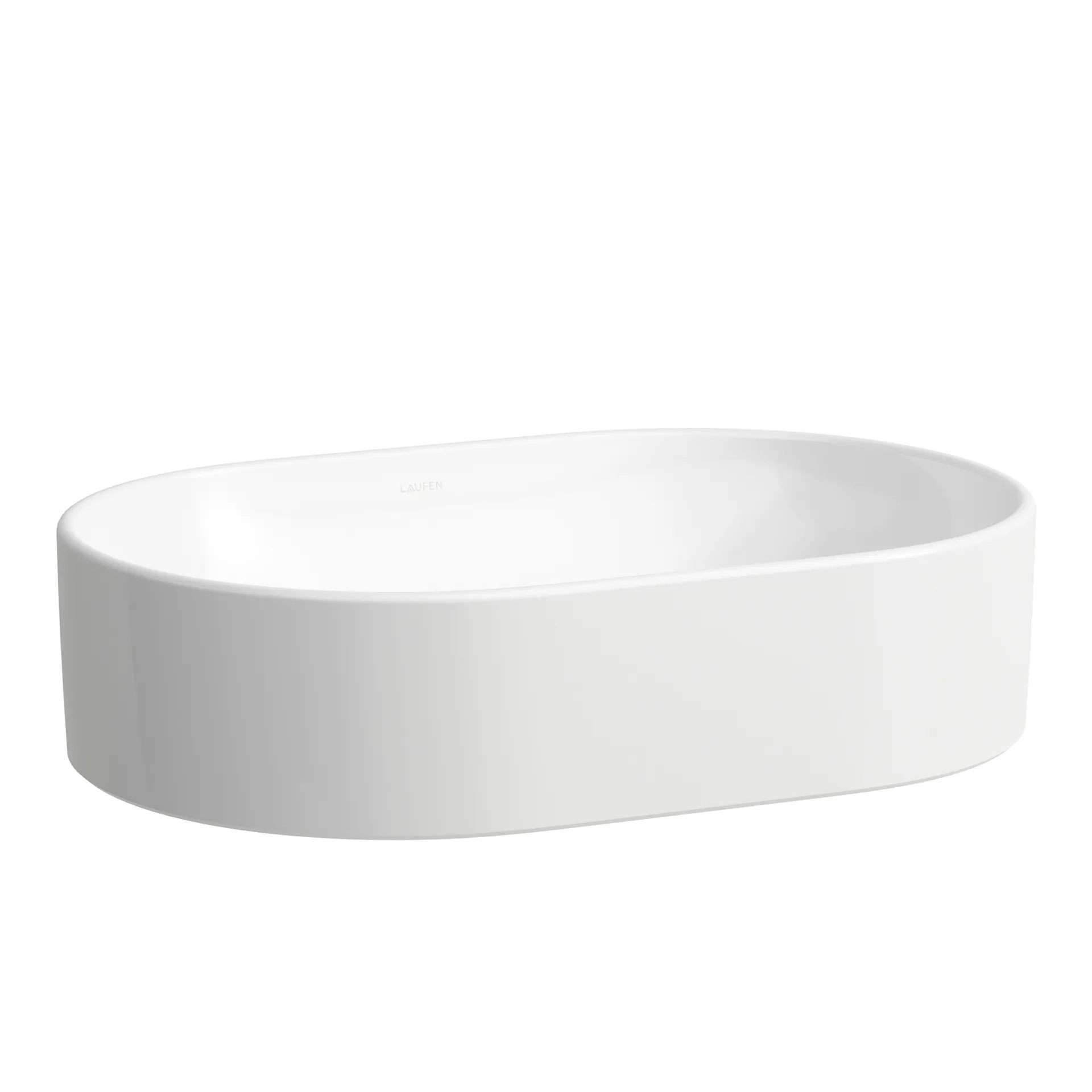 Waschtisch-Schale SAVOY 380x550x155 oval ohne Hahnloch mit Überlauf weiß