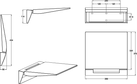 Villeroy & Boch ViCareUNIVERSAL Duschklappsitz, Aluminium, 355 x 370 mm, SoftStop, 68 Weiß Villeroy & Boch ViCareUNIVERSAL Duschklappsitz, Aluminium, 355 x 370 mm, SoftStop, 68 Weiß