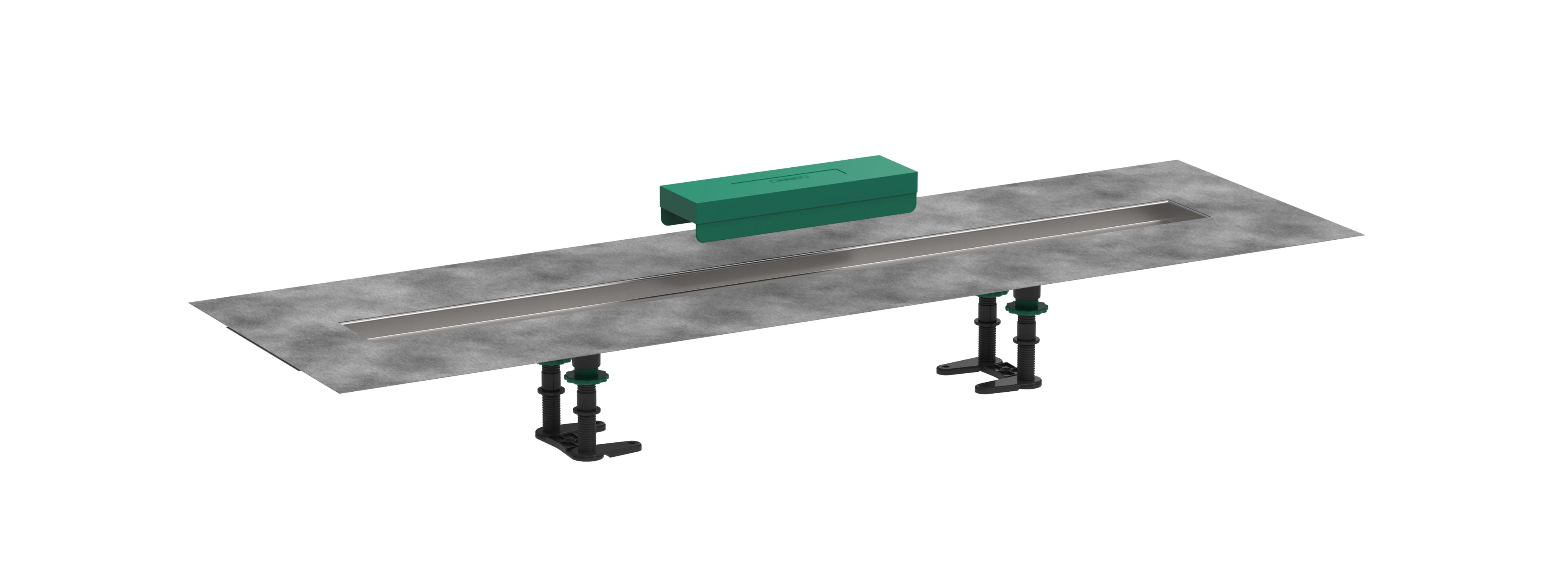 Hansgrohe RainDrain Installationsset 900 mm für Duschrinnen Fertigsets – Edelstahl V2A, höhenverstellbar, inkl. Dichtvlies und Verfliesungshilfe