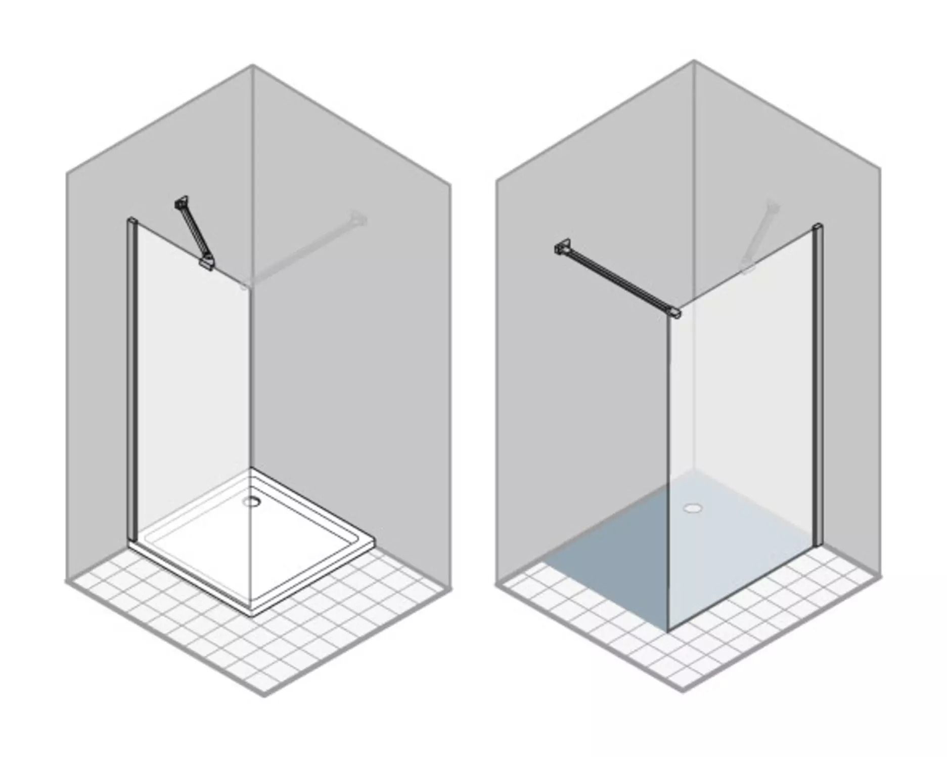 Seitenwand 3.0 freistehend 8 mm 120 x 200 cm silber matt ESG nebula PflegeCare V3WS8120EHL, Sonderpreis Seitenwand 3.0 freistehend 8 mm 120 x 200 cm silber matt ESG nebula PflegeCare V3WS8120EHL, Sonderpreis
