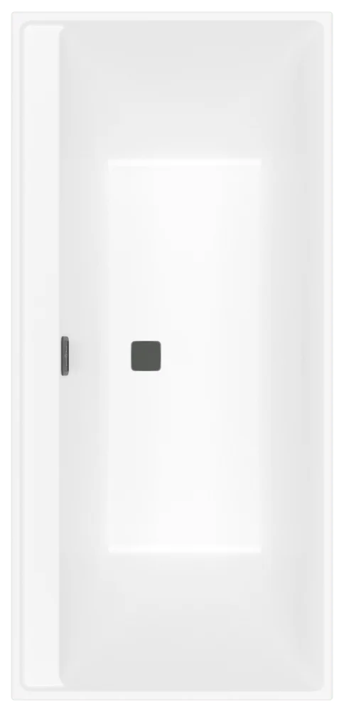 Villeroy & Boch Collaro rechteckige Badewanne in Stone White, 1600 x 750 mm, Höhe 470 mm, Einbauhöhe 580–622 mm, Acryl, matt, mit Mittelablauf Villeroy & Boch Collaro rechteckige Badewanne in Stone White, 1600 x 750 mm, Höhe 470 mm, Einbauhöhe 580–622 mm, Acryl, matt, mit Mittelablauf