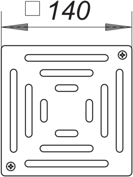 Rost ES 140, massiv, 140 x 140 mm