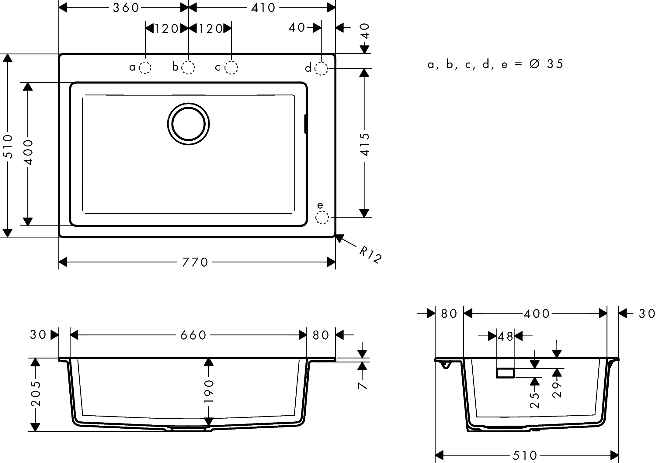 Einbauspüle 660 S510-F660 graphitschwarz