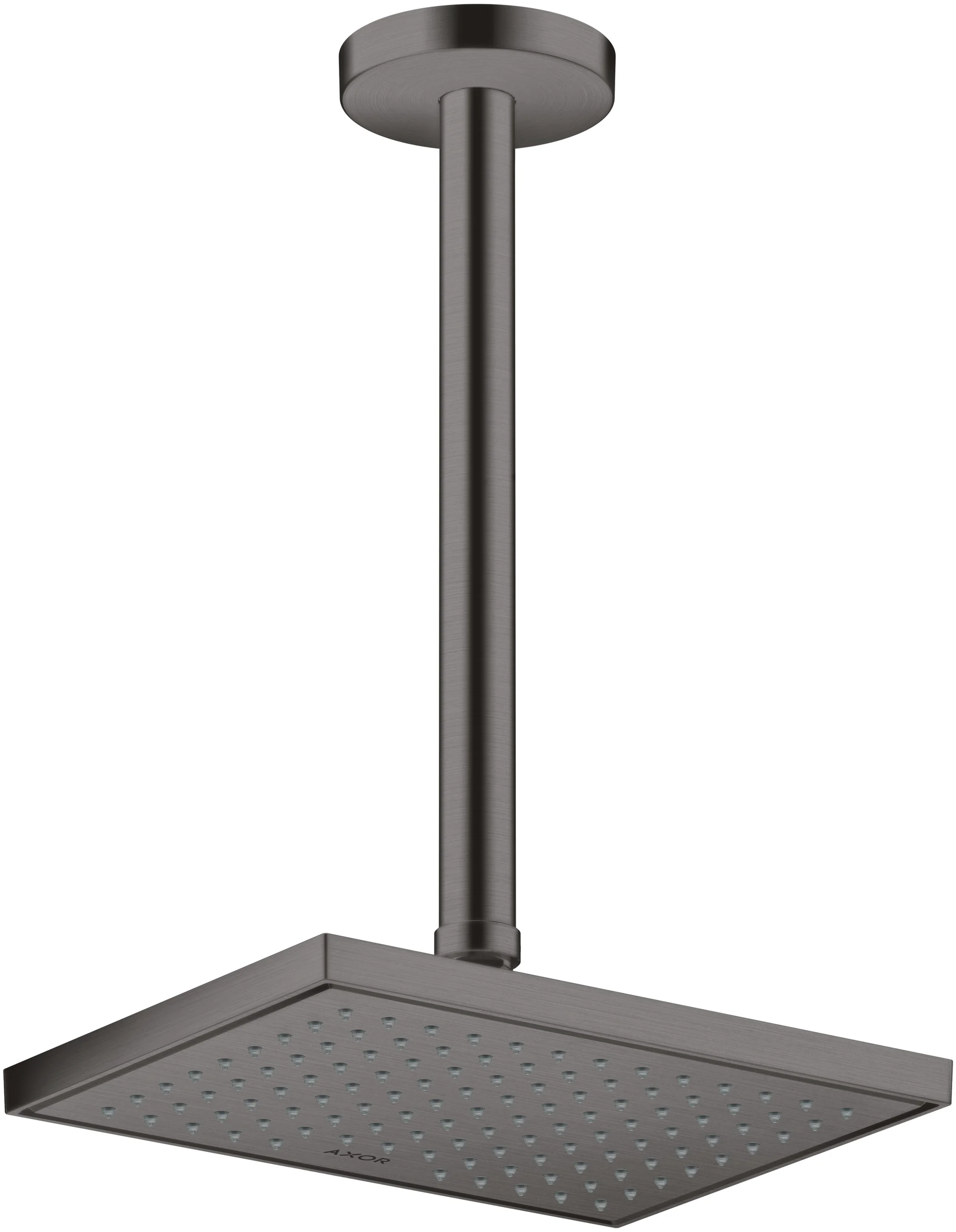 Hansgrohe AXOR ShowerSolutions Kopfbrause 1jet EcoSmart+ Brushed Black Chrome, 245 x 185 mm, winkelverstellbar, für Durchlauferhitzer geeignet