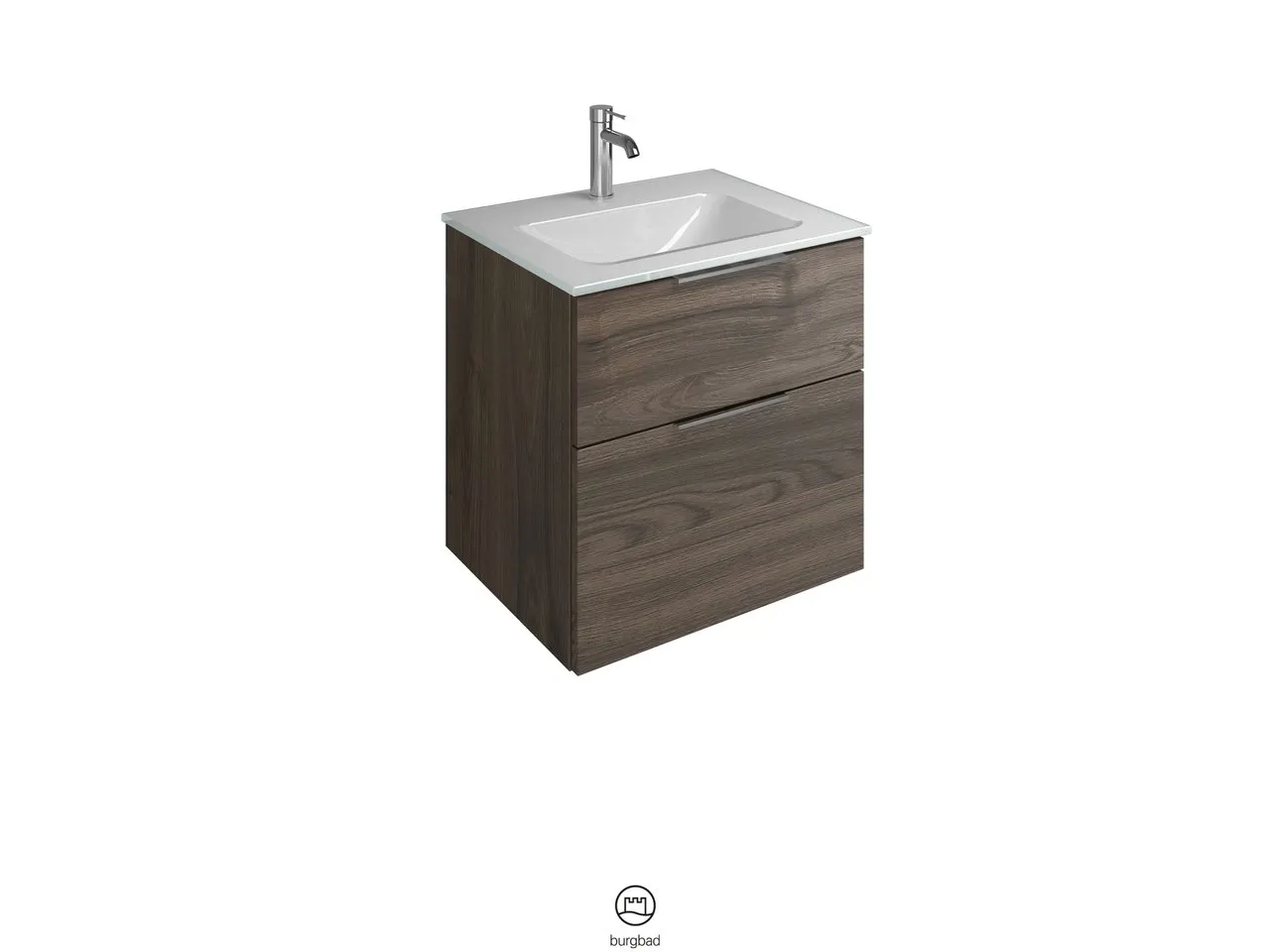 burgbad Badmöbelset Glas-Waschtisch inkl. Waschtischunterschrank „Eqio“ 62 × 61,5 × 49 cm Stangengriff, Chrom (140 / 397 mm), in Eiche Dekor Urban burgbad Badmöbelset Glas-Waschtisch inkl. Waschtischunterschrank „Eqio“ 62 × 61,5 × 49 cm Stangengriff, Chrom (140 / 397 mm), in Eiche Dekor Urban