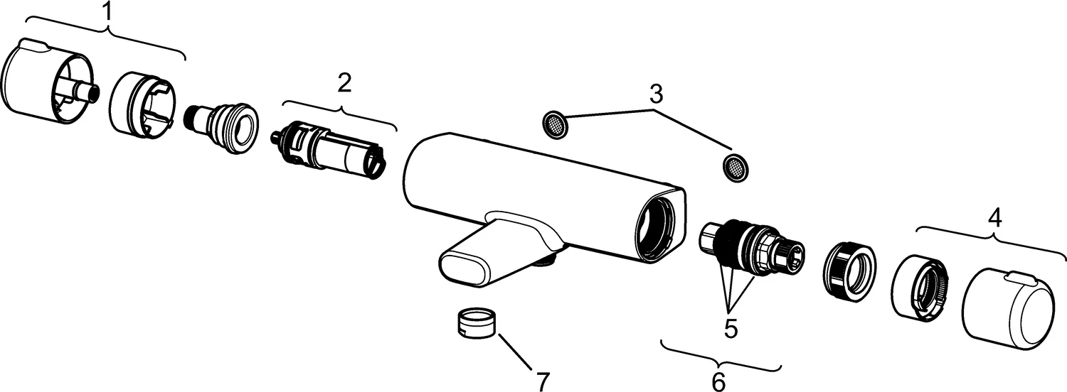 HansaMICRA Wannen- und Brausearmatur Hansamicra 2017 Chrom DN15 Ausladung 159 mm
