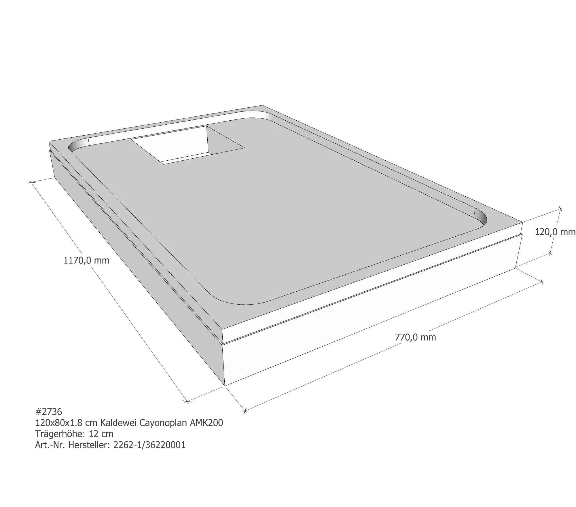 Duschwannenträger passend für Kaldewei Cayonoplan 120 × 80 × 1,8 cm Breite: 80 cm / Länge: 120 cm Duschwannenträger passend für Kaldewei Cayonoplan 120 × 80 × 1,8 cm Breite: 80 cm / Länge: 120 cm
