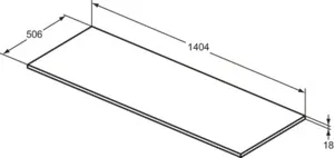 Waschtischplatte i.life B ohne Ausschnitt 1404x506x18mm Weiß matt Waschtischplatte i.life B ohne Ausschnitt 1404x506x18mm Weiß matt