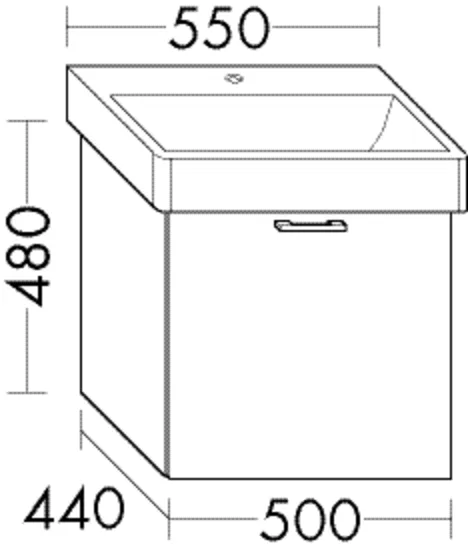 Burgbad Waschtischunterschrank Sys30, 440x500x480 mm, 1 Auszug, PG4