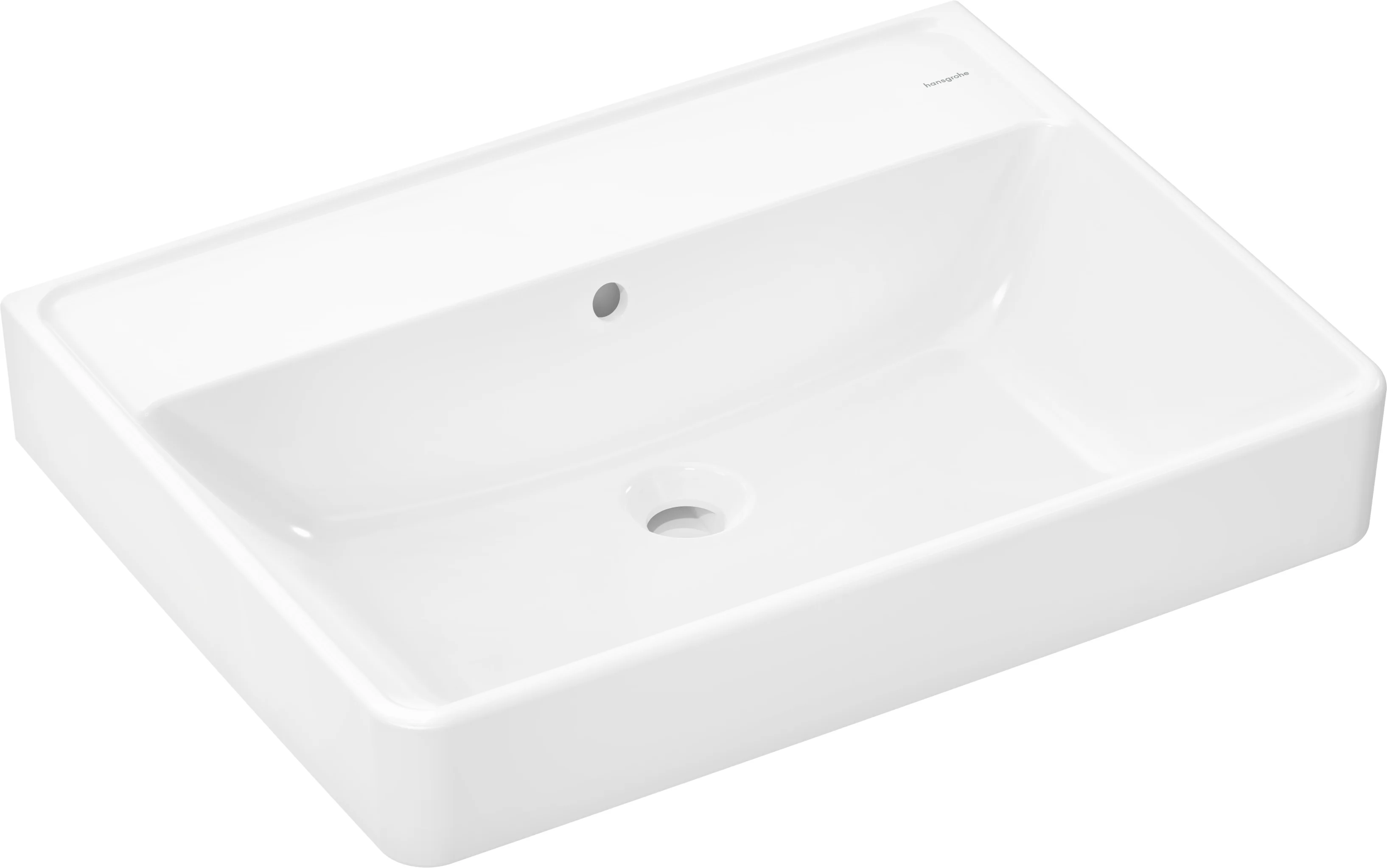 Hansgrohe Xanuia Q Waschtisch, Keramik, weiß, 650x480 mm, 120 mm Innenhöhe, wandhängend, mit Überlauf, CL25