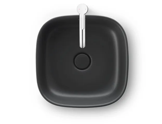 Aufsatzwaschtisch geschliffen „Zencha“ 42 × 42 × 13,5 cm, ohne Hahnlochbohrung in Anthrazit Matt Aufsatzwaschtisch geschliffen „Zencha“ 42 × 42 × 13,5 cm, ohne Hahnlochbohrung in Anthrazit Matt